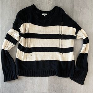 Rails cropped distressed sweater